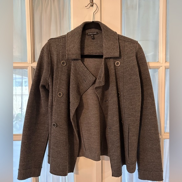 Eileen Fisher wool pea coat - Picture 2 of 6